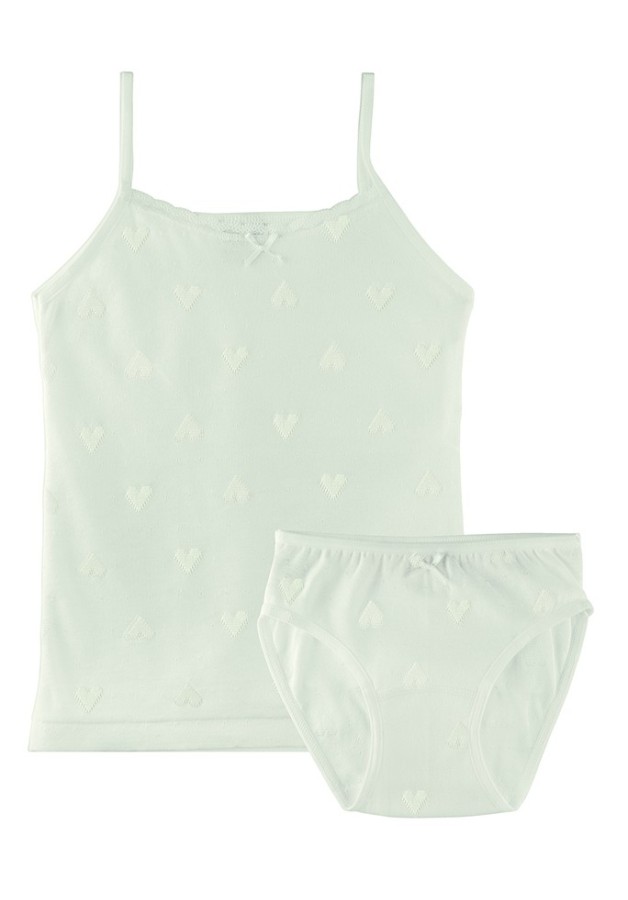 T-Shirt with straps + Brief Set  - Hearts