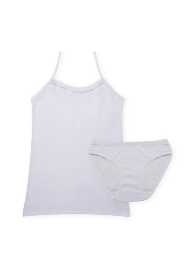 T-Shirt with straps + Brief Set  - with Lace