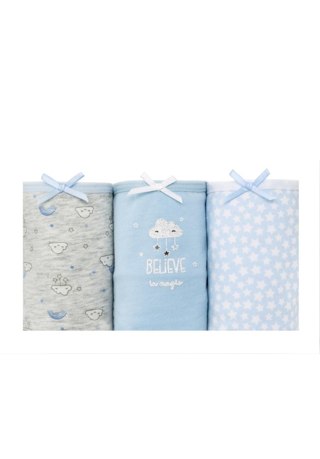 Pack of three girl's panties Rainbow