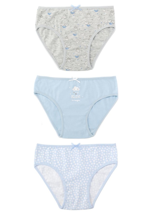 Pack of three girl's panties Rainbow