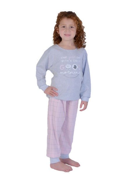 Pijama de verano largo de niña Smile