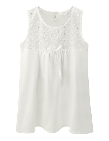 Camisón de verano de niña con volie bordado - Chic
