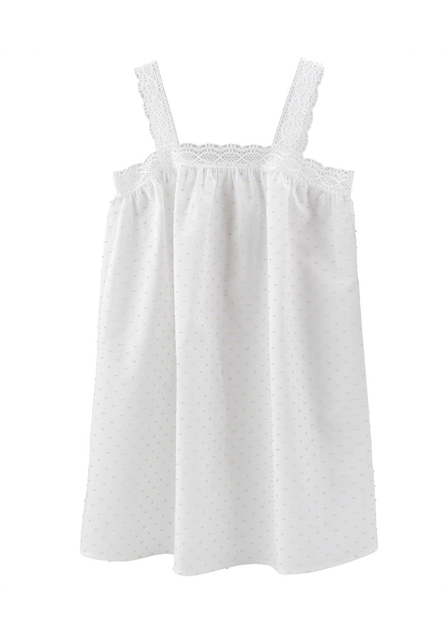 Girl's summer nightgown with strapless and plumetti - Chic