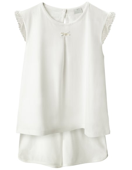Pijama de verano de niña de mangas con tul - Chic