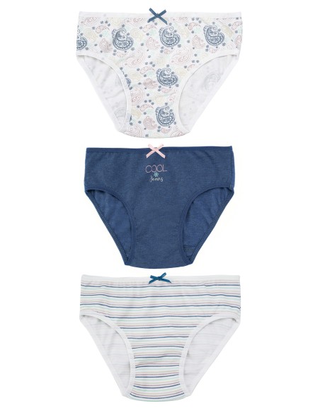 Pack 3 Braguitas de niña "Cool Jeans"