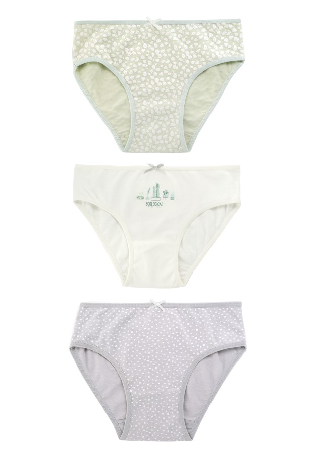 Pack de tres braguitas de niña Ecological...